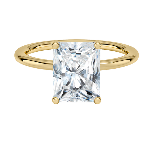 1 TO 5 CT Lab Grown Radiant Cut Solitaire Diamond Ring in 10K/14K/18K Gold – Classic Basket Setting | Pooja Diamond | IGI Certified Lab Diamond