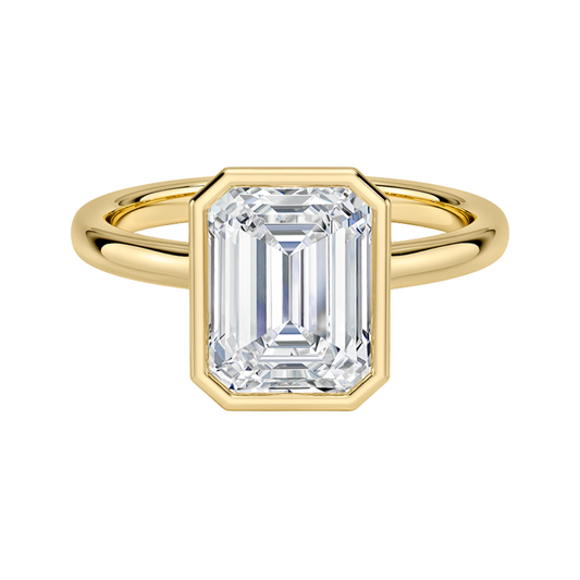 1 To 5 Ct Sylvie Perfect Fit Bezel Emerald Cut Lab Grown Diamond Solitaire Ring | Pooja Diamond | IGI Certified Lab Diamond