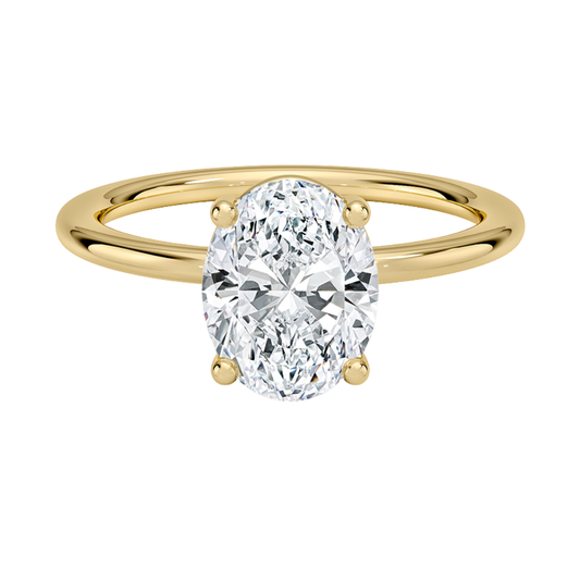 1 TO 5 CT Lab Grown Oval Cut Solitaire Diamond Ring in 10K/14K/18K Gold – Classic Basket Setting | Pooja Diamond | IGI Certified Lab Diamond