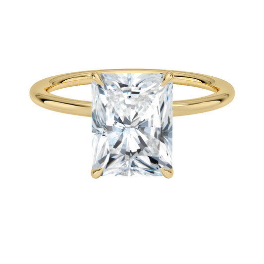1 TO 5 CT Modern Radiant Cut Lab Grown Diamond Entwined Solitaire Ring in 10K/14K/18K Gold | Pooja Diamond | IGI Certified Lab Diamond
