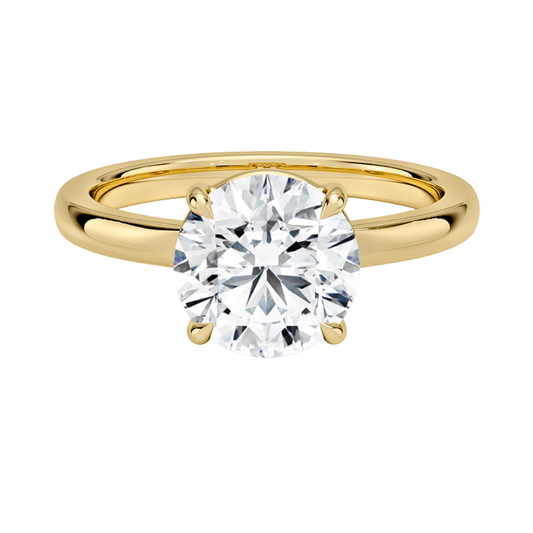 1 TO 5 CT Lab Grown Round Cut Diamond Alice Solitaire Ring in 10K/14K/18K Gold | Modern Bezel Setting | Pooja Diamonds| IGI Certified Lab Diamond