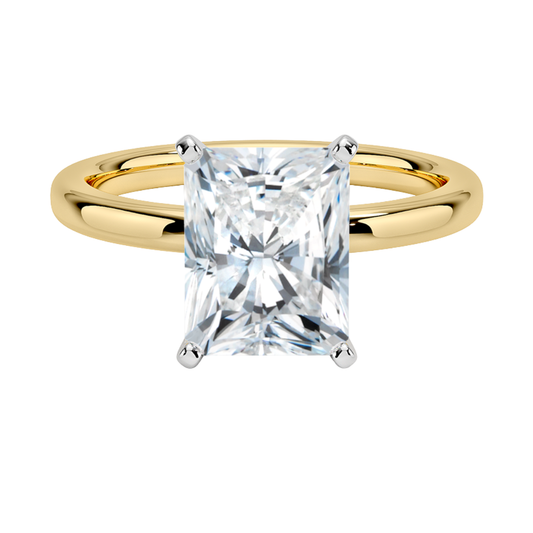 1 TO 5 CT Lab Grown Radiant Cut Diamond Solitaire Ring in 10K/14K/18K Gold | Classic Step-Cut Elegance – Pooja Diamond |IGI Certified Lab Diamond