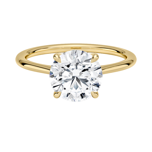 1 TO 5 CT Luxury Round Cut Lab Grown Diamond Ring with Elle Hidden Halo in 10K/14K/18K Gold | Pooja Diamond | IGI Certified Lab Diamond