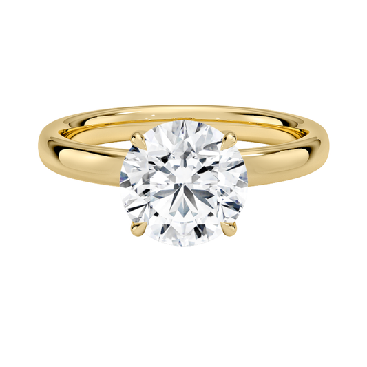 1 TO 5 CT Premium Round Cut Lab Grown Diamond Elodie 2.5mm Solitaire Ring in 10K/14K/18K Gold | Pooja Diamond | IGI Certified Lab Diamond