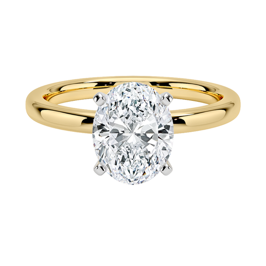 1 TO 5 CT Lab Grown Oval Cut Diamond Solitaire Ring in 10K/14K/18K Gold | Classic Step-Cut Elegance – Pooja Diamond |IGI Certified Lab Diamond
