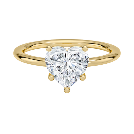 1 TO 5 CT Lab Grown Heart Cut Gwen Perfect Fit Diamond Ring with Hidden Halo in 10K/14K/18K Gold | Pooja Diamond | IGI Certified Lab Diamond