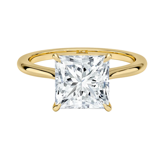 1 TO 5 CT Classic Princess Cut Lab Grown Diamond Elle Solitaire Ring in 10K/14K/18K Gold | Pooja Diamond | IGI Certified Lab Diamond