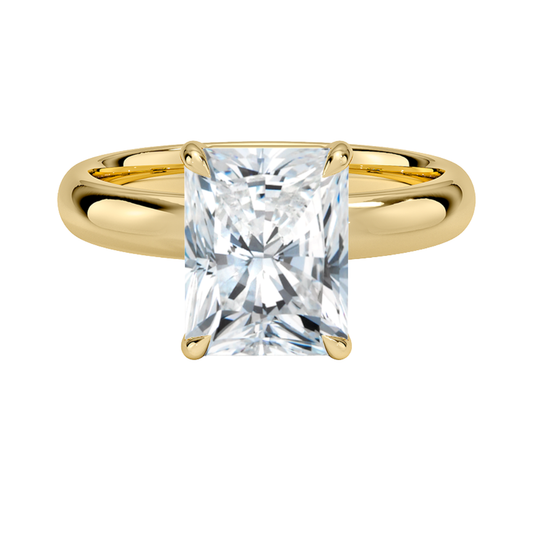 1 TO 5 CT Lab Grown Radiant Cut Audrey Perfect FIt 3mm Solitaire Ring in 10K/14K/18K Gold | Cathedral Setting |IGI Certified Lab Diamond