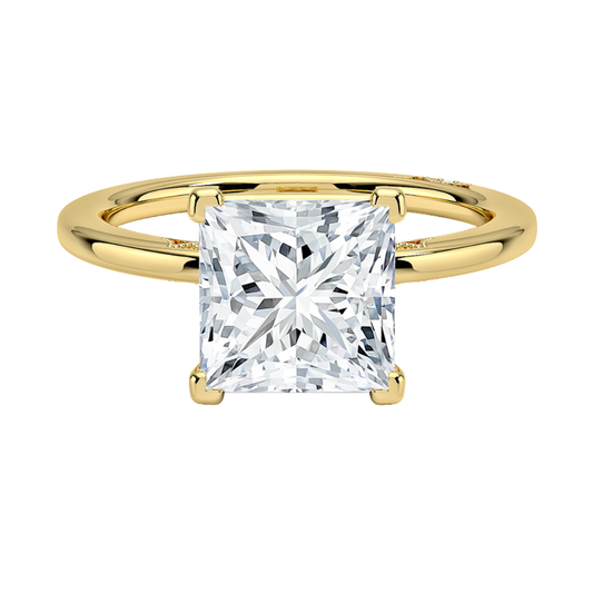 1 To 5 Ct Simply Tacori Delicate Drape Lab Grown Princess Cut Diamond Ring in 10K/14K/18K Gold | Pooja Diamond | IGI Certified Lab Diamond
