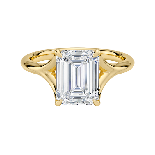 1 TO 5 CT Classic Lab Grown Emerald Cut Diamond Reverie Solitaire Ring in 10K/14K/18K Gold | Pooja Diamond | IGI Certified Lab Diamond