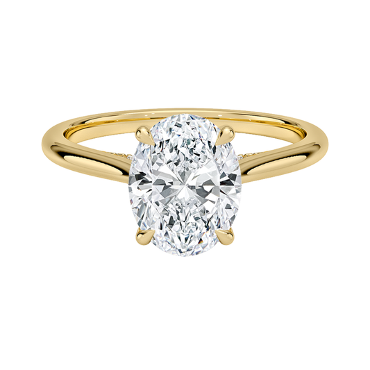 1 TO 5 CT Lab Grown Oval Cut Diamond Ring in 10K/14K/18K Gold with Hidden Halo | Luxury Solitaire – Pooja Diamond | IGI Certified Lab Diamond