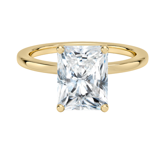 1 TO 5 CT Lab Grown Radiant Cut Diamond Perfect Fit 1.4mm Solitaire Ring in 10K/14K/18K Gold – Classic Basket Setting | Pooja Diamond | IGI Certified Lab Diamond