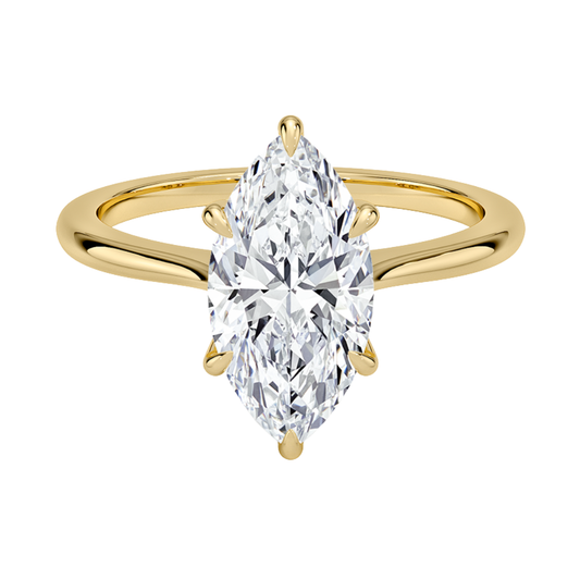 1 TO 5 CT Classic Marquise Cut Lab Grown Diamond Elle Solitaire Ring in 10K/14K/18K Gold | Pooja Diamond | IGI Certified Lab Diamond