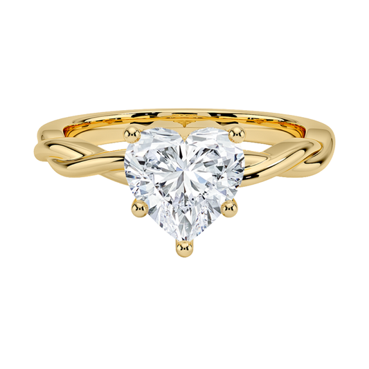 1 To 5 Ct Twisted Vine Hidden Halo Heart Cut Lab Grown Diamond Ring | Pooja Diamond | IGI Certified Lab Diamond