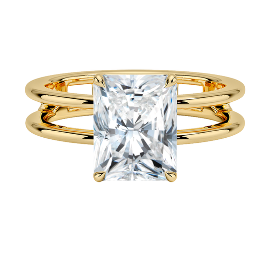 1 TO 5 CT Lab Grown Radiant Cut Diamond Split Shank Ring in 10K/14K/18K Gold | Pooja Diamonds |IGI Certified Lab Diamond