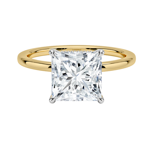 1 TO 5 CT Lab Grown Princess Cut Diamond Hidden Halo Ring in 10K/14K/18K Gold | Pooja Diamonds|IGI Certified Lab Diamond