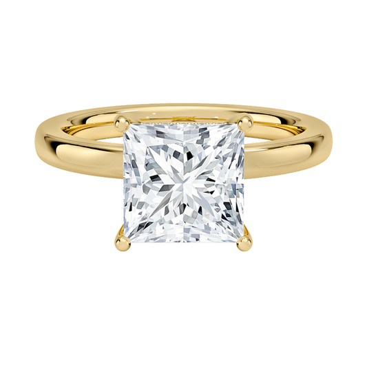 1 To 5 Ct Sydney Perfect Fit Hidden Halo 2mm Princess Cut Lab Grown Diamond Solitaire Ring | Pooja Diamond | IGI Certified Lab Diamond