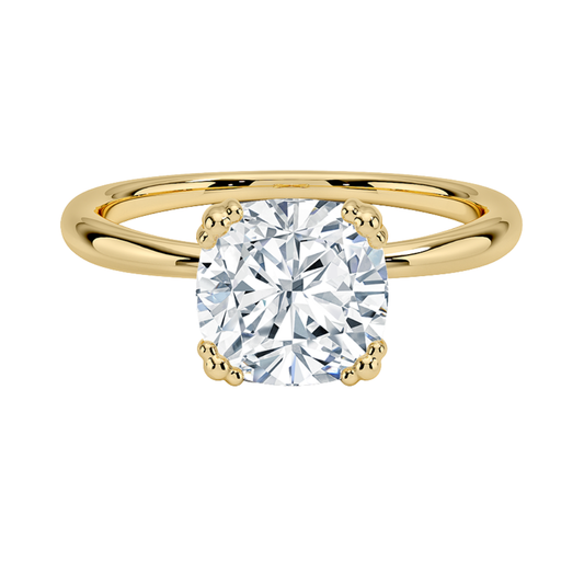 1 TO 5 CT Lab Grown Cushion Cut Solitaire Diamond Freesia Triple-Prong Solitaire Ring in 10K/14K/18K Gold | Pooja Diamond | IGI Certified Lab Diamond