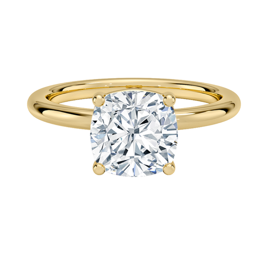 1 To 5 Ct Sydney Perfect Fit 2mm Cushion Cut Lab Grown Diamond Solitaire Ring in 10K/14K/18K Gold | Pooja Diamond | IGI Certified Lab Diamond