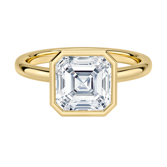 1 To 5 Ct Sylvie Perfect Fit Bezel Asscher Cut Lab Grown Diamond Solitaire Ring | Pooja Diamond | IGI Certified Lab Diamond