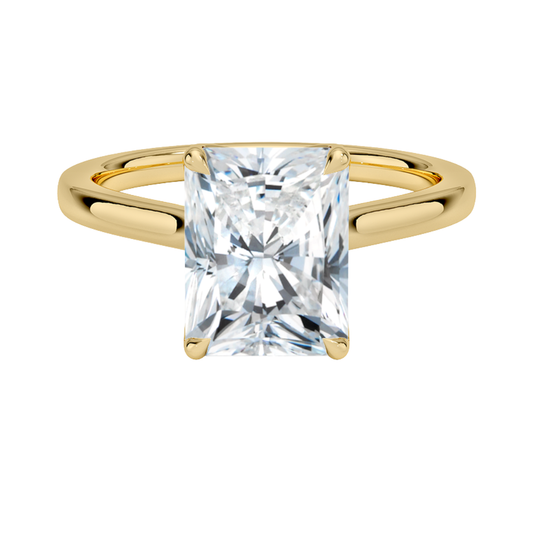 1 TO 5 CT Designer Radiant Cut Lab Grown Diamond Elodie Cathedral Solitaire Ring in 10K/14K/18K Gold | Pooja Diamond | IGI Certified Lab Diamond