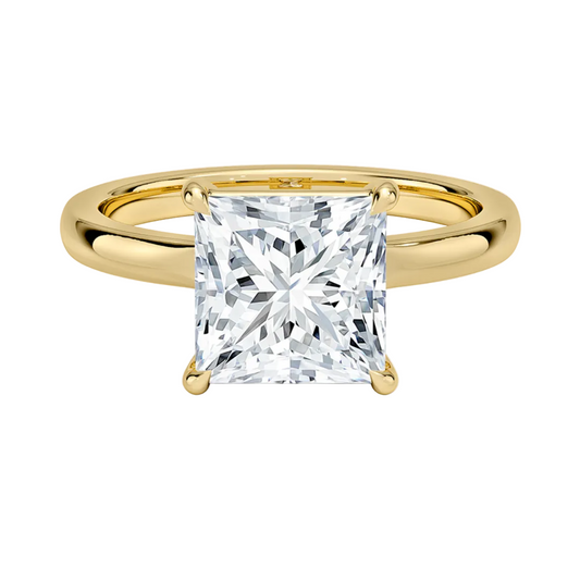 1 TO 5 CT Lab Grown Princess Cut Diamond Alice Solitaire Ring in 10K/14K/18K Gold | Modern Bezel Setting | Pooja Diamonds| IGI Certified Lab Diamond
