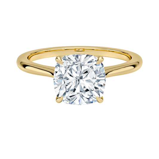 1 TO 5 CT Classic Cushion Cut Lab Grown Diamond Elle Solitaire Ring in 10K/14K/18K Gold | Pooja Diamond | IGI Certified Lab Diamond