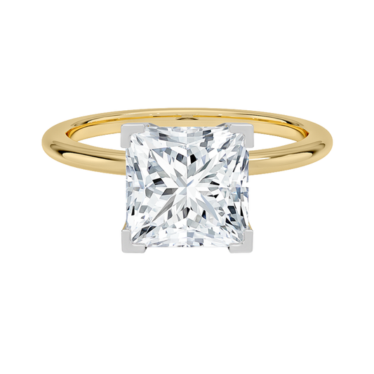 1 TO 5 CT Lab Grown Princess Cut Diamond Solitaire Ring in 10K/14K/18K Gold | Elegant Four-Prong Setting | IGI Certified Lab Diamond
