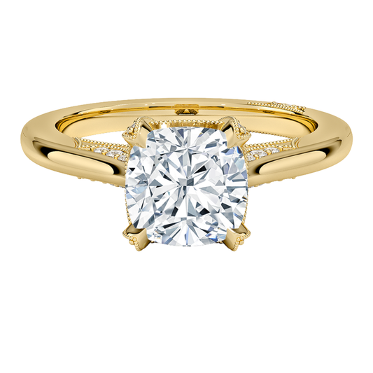 1 To 5 Ct Simply Tacori Lab Grown Cushion Cut Diamond Ring in 10K/14K/18K Gold with Diamond Drape Gallery | Pooja Diamond | IGI Certified Lab Diamond