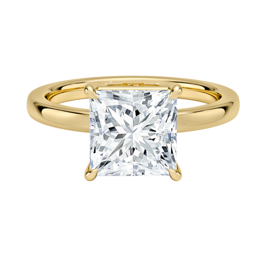 1 TO 5 CT Lab Grown Princess Cut Diamond Solitaire Ring in 10K/14K/18K Gold | Classic Basket Setting – Pooja Diamond | IGI Certified Lab Diamond