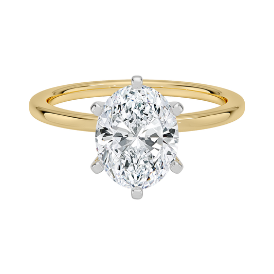 1 To 5 Ct Six-Prong Petite Comfort Fit Lab Grown Oval Cut 1.5mm Solitaire Ring | Pooja Diamond | IGI Certified Lab Diamond