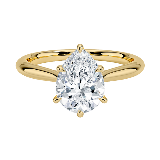 1 TO 5 CT Lab Grown Pear Cut Diamond Solitaire Ring in 10K/14K/18K Gold | Classic Cathedral Design | IGI Certified Lab Diamond