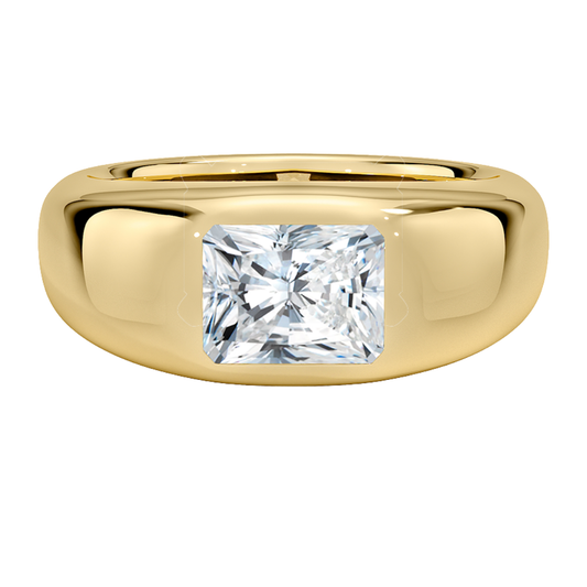 1 To 5 Ct Sloane Flush Set Radiant Cut Lab Grown Diamond Dome Ring – Bold 10K/14K/18K Gold Solitaire | Pooja Diamond | IGI Certified Lab Diamond