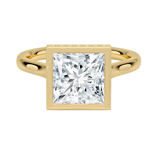 1 TO 5 CT Lab Grown Princess Cut Diamond Ring with Hidden Pavé Gallery in 10K/14K/18K Gold | Pooja Diamond | IGI Certified Lab Diamond