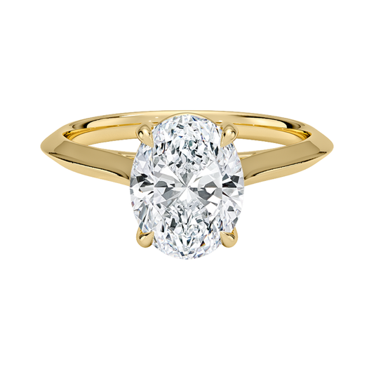1 TO 5 CT Classic Oval Shape Lab Grown Diamond Piper Knife Edge Solitaire Ring – 10K/14K/18K Gold | Pooja Diamond | IGI Certified Lab Diamond