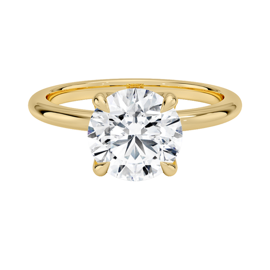 1 TO 5 CT Elegant Round Cut Lab Grown Diamond Elodie 1.8mm Solitaire Ring in 10K/14K/18K Gold | Pooja Diamond | IGI Certified Lab Diamond