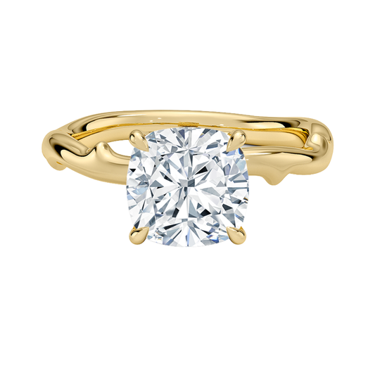 1 TO 5 CT Luxury Lab Grown Cushion Cut Rose Thorn Hidden Accent Diamond Ring with Pave Basket in 10K/14K/18K Gold | Pooja Diamond | IGI Certified Lab Diamond