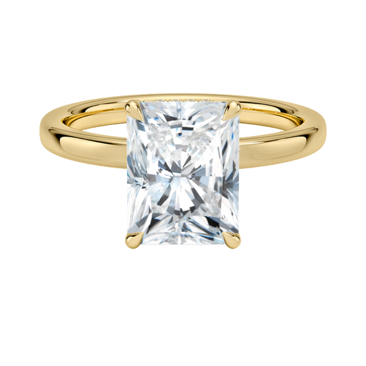 1 TO 5 CT Lab Grown Radiant Cut Lumiere 2mm Diamond Ring with Hidden Halo in 10K/14K/18K Gold | Pooja Diamond | IGI Certified Lab Diamond