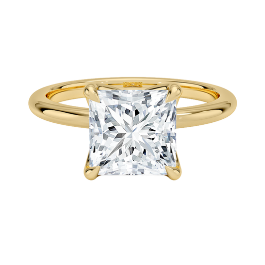1TO 5 CT Elegant Princess Cut Lab Grown Diamond Elodie 1.8mm Solitaire Ring in 10K/14K/18K Gold | Pooja Diamond | IGI Certified Lab Diamond