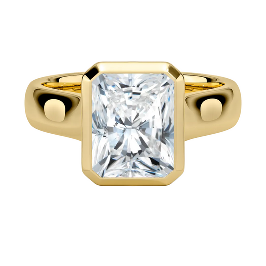 1 TO 5 CT Modern lab grown Radiant cut diamond solitaire ring in 10K/14K/18K gold with T-bar setting | Pooja Diamond | IGI Certified Lab Diamond