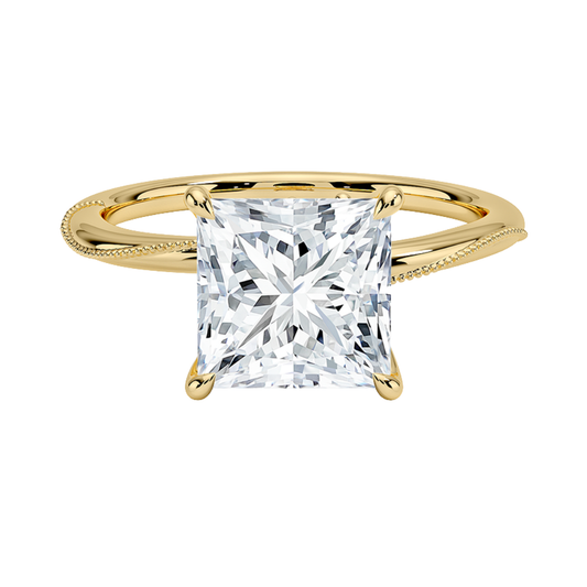 1 TO 5 CT Lab Grown Princess Cut Diamond Ring in 10K/14K/18K Gold | Pooja Diamonds |IGI Certified Lab Diamond