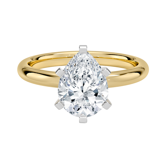 1 TO 5 CT Lab Grown Pear Shape Diamond Solitaire Ring in 10K/14K/18K Gold | Classic Love Engagement Ring – Pooja Diamond | IGI Certified Lab Diamond