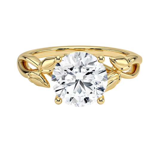 1 TO 5 CT Lab Grown Round Cut Diamond Ring in 10K/14K/18K Gold | Twisted Split Shank Solitaire | IGI Certified Lab Diamond