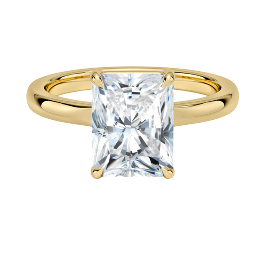 1 TO 5 CT Lab Grown Radiant Cut Diamond Alice Solitaire Ring in 10K/14K/18K Gold | Modern Bezel Setting | Pooja Diamonds| IGI Certified Lab Diamond