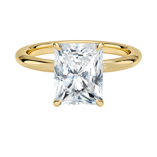 1 To 5 CT Lab Grown Radiant Cut Diamond Manon Solitaire Ring in 10K/14K/18K Gold | Pooja Diamond | IGI Certified Lab Diamond