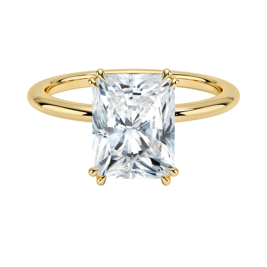 1 TO 5 CT Lab Grown Radiant Cut Aveline Solitaire Ring in 10K/14K/18K Gold | Infinity Prong Setting | IGI Certified Lab Diamond