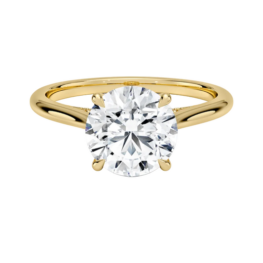 1 TO 5 CT Lab Grown Round Cut Diamond Ring in 10K/14K/18K Gold with Hidden Halo | Luxury Solitaire – Pooja Diamond | IGI Certified Lab Diamond