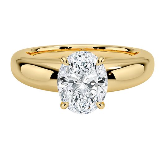 1 TO 5 CT Lab Grown Oval Cut Diamond Solitaire Ring in Yellow Gold | Pooja Diamonds|IGI Certified Lab Diamond