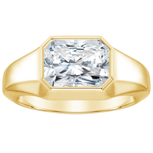 1 TO 5 CT Lab Grown Radiant Cut Diamond Bezel Set Ring in 10K/14K/18K Gold – Modern Solitaire Design| Pooja Diamonds | IGI Certified Lab Diamond