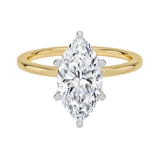 1 To 5 Ct Six-Prong Petite Comfort Fit Lab Grown Marquise Cut 1.5mm Solitaire Ring | Pooja Diamond | IGI Certified Lab Diamond
